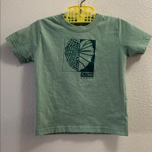 Rabbit Skins Aloha Grown Green Cotton Leaf T-Shirt Hawaii Size 2 Short Sleeve
